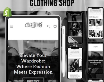 Clothing Shopify Theme, Website Template (Digital Download)