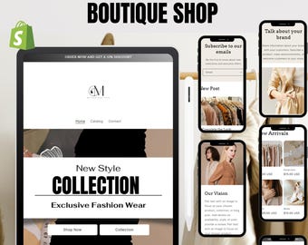 Tema de Shopify para boutique, plantilla para sitio web de tienda de moda (descarga digital)