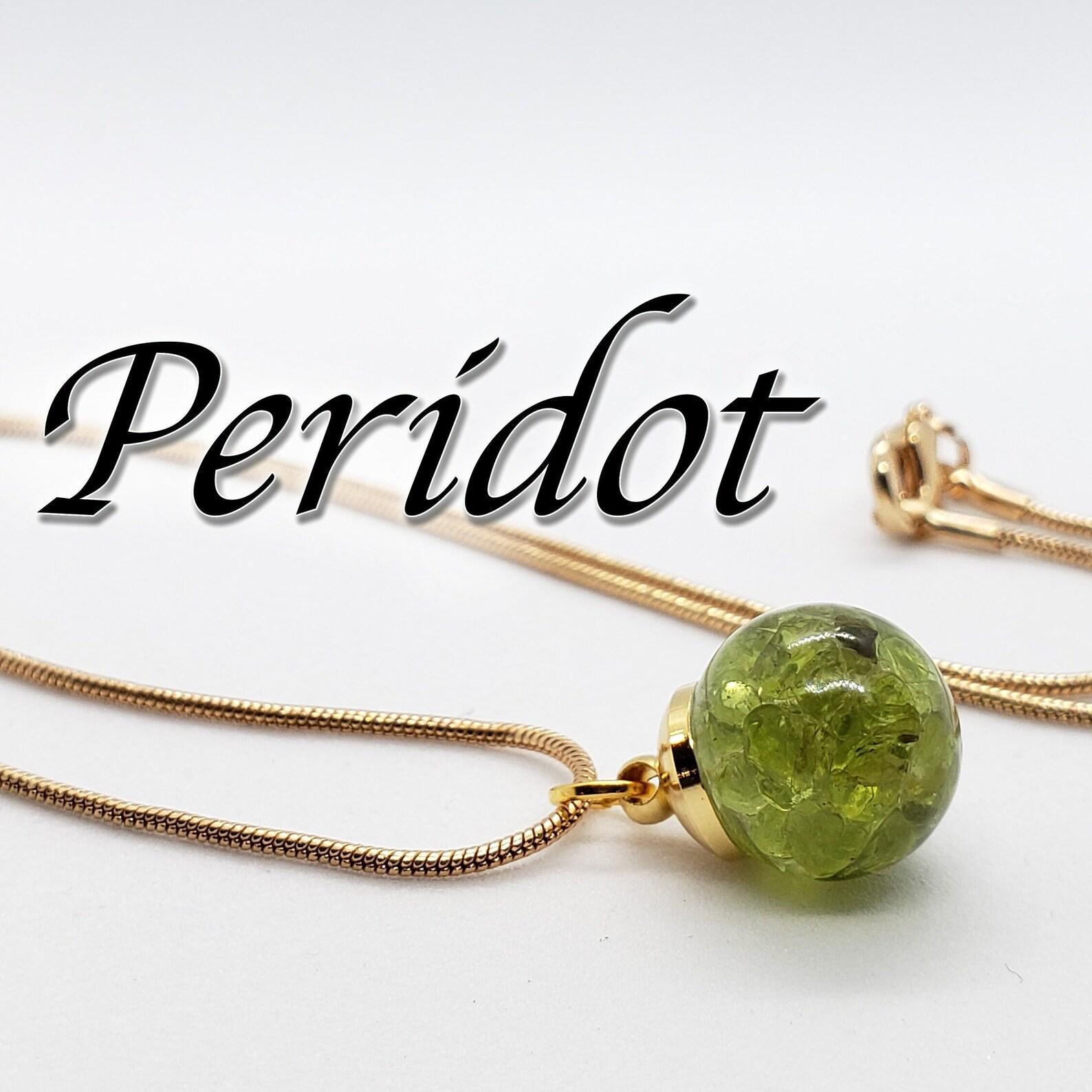 Peridot Crystal Orb Necklace