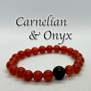 Carnelian and Onyx Crystal bracelet