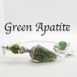 Pendolo in cristallo di apatite verde