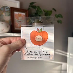 Apple Magnetic Bookmark | Illustrated Bookmark | Folded Magnetic Design | Book Lover Gift | Animal Lover Gift | Bookish Accessory