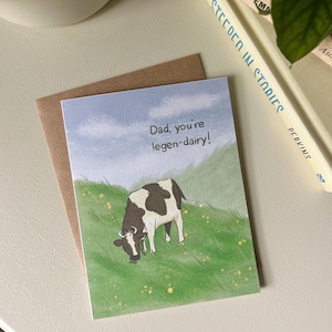 Legen-Dairy Vatertagskarte - Handgezeichnete Kuhillustration Papa Witz Vatertag Grußkarte - Hochwertige Karton-Grußkarte