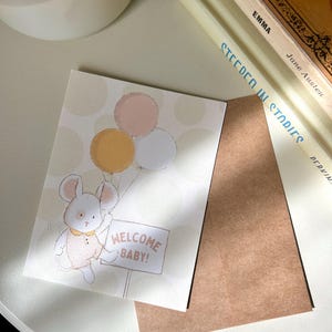 Cartão de boas-vindas para bebês, Baby Carx inspirado em livros de histórias, feito à mão, perfeito para futuros pais, chá de bebê, comemorações de bebês e momentos especiais