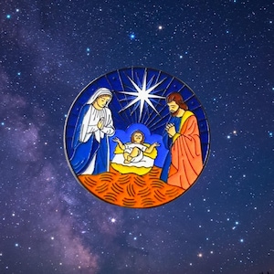 Holy Family Nativity Lapel Pin – Jesus, Mary & Joseph