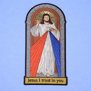 9" JESUS DIVINE MERCY embroidery patch