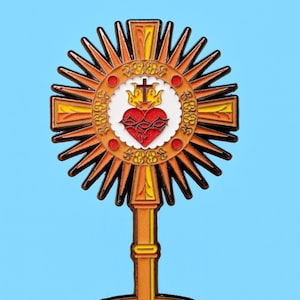 Sacred Heart of Jesus Monstrance Lapel Pin – Eucharistic Adoration Symbol