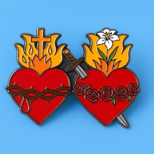 Love From Heaven – Sacred and Immaculate Hearts Lapel Pin