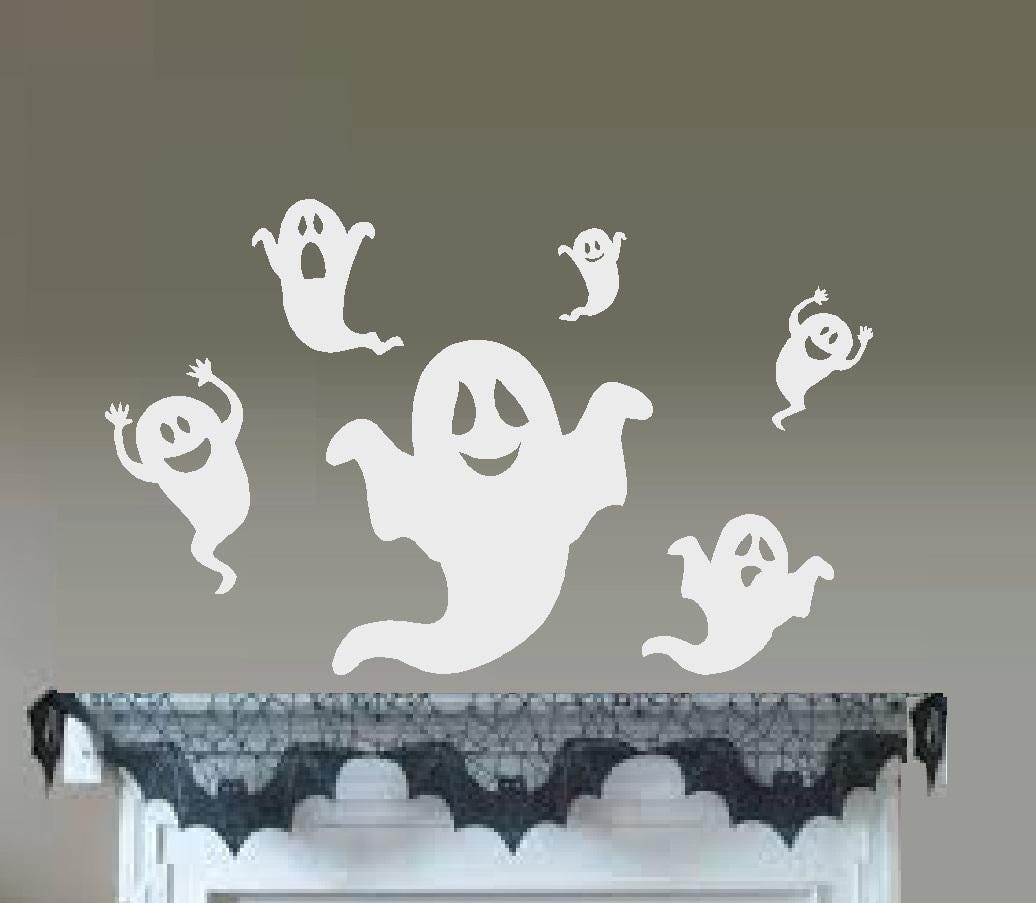Flying Ghost - Wall or Window Decal- Halloween