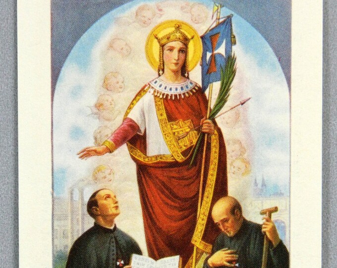 St. Odilia Pray for Us Vintage Holy Card Imprimatur 1925 Prayer During