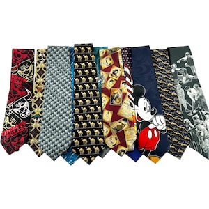 Novelty Tie Lot of 11 Various Characters and Brands