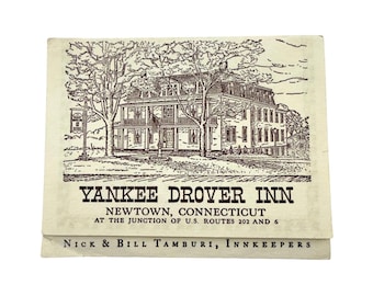 Yankee Drover Inn Newtown Connecticut Vintage Advertising Flyer Map Hotel Motel