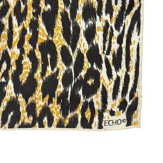 ECHO Leopard Print Scarf Rectangular 15 x 46 Made… - image 5