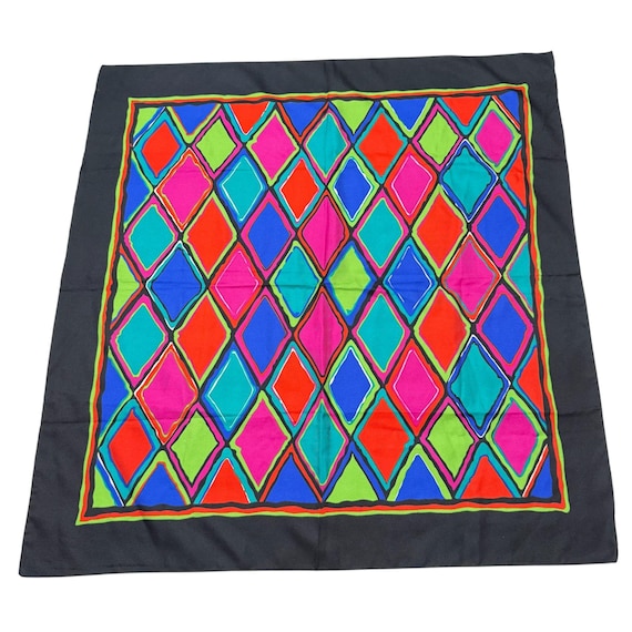 Totes Multicolor Diamond Pattern Polyester Scarf … - image 1