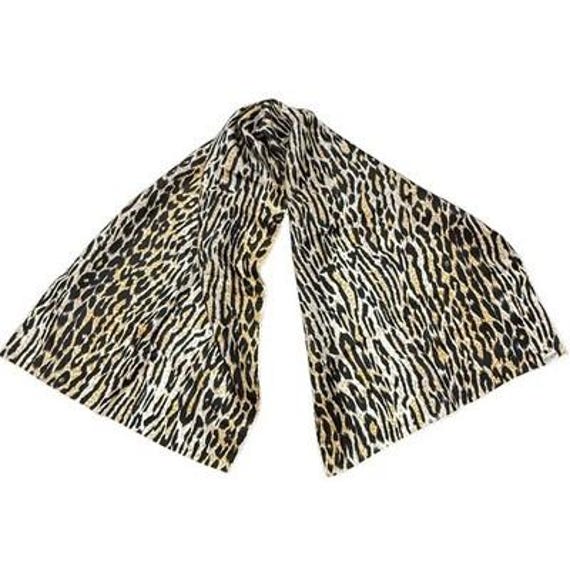 ECHO Leopard Print Scarf Rectangular 15 x 46 Made… - image 3