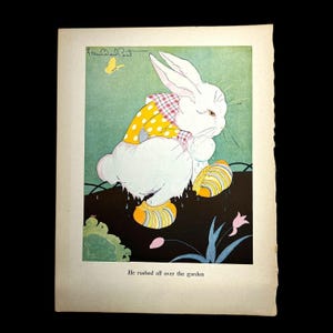 Fern Bisel Peat 1930s Book Illustration Tale of Peter Rabbit Peter In The Garden