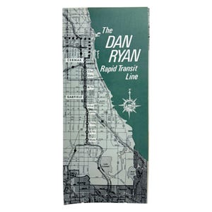 CTA Dan Ryan Rapid Transit Line Map Pre Construction Mid-1960s Chicago Trains