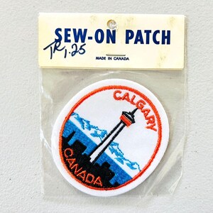 Vintage Calgary Tower Canada Patch New in Package Sew On Travel Souvenir NIP