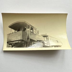 1920s 1930s Manitou and Pikes Peak Railway Cars Vintage Snapshot Photograph