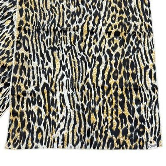 ECHO Leopard Print Scarf Rectangular 15 x 46 Made… - image 2