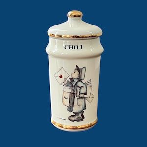 Hummel Danbury Mint Spice Jar Chili Porcelain 1987 Made in Japan Gold Trim