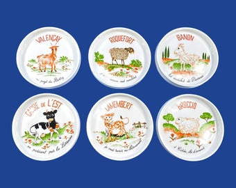 Cheese Plates (6) Cows Goats Sheep Mehun sur Yevre L'Hirondelle French France
