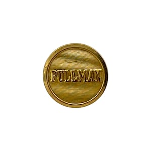 Pullman Gold Tone Metal Uniform Button 5/8" Waterbury Vintage Railroad