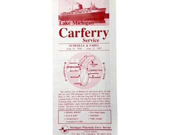 Michigan Wisconsin Lake Michigan Carferry Schedule 1986 City of Midland 41