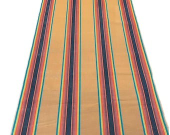Vintage Canvas Fabric Striped 3 Pieces 27 x 58&quot; Ea For Cushions Pillows Shades