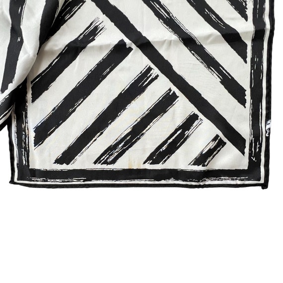 Vera Neuman Rectangular Silk Scarf Black & White … - image 5