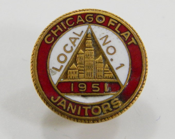 Chicago Flat Janitors 1957 Union Local No. 1 Lapel Pin Enamel Etsy