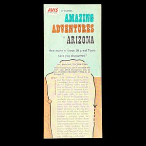 1965 Amazing Adventures in Arizona 10 Great Tours Brochure Avis Rent A Car