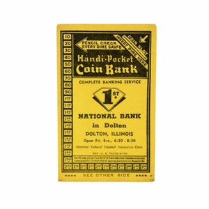 Antique 1920s FIRST NATIONAL BANK - LAKE CHARLES, LOUISIANA wallet / check  book