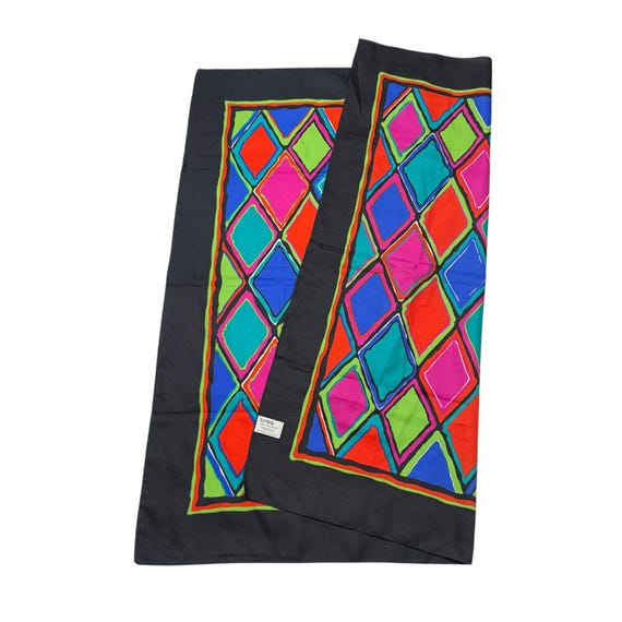Totes Multicolor Diamond Pattern Polyester Scarf … - image 4