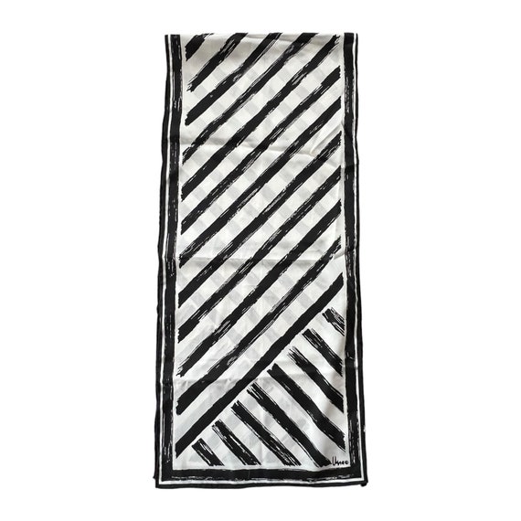 Vera Neuman Rectangular Silk Scarf Black & White … - image 1