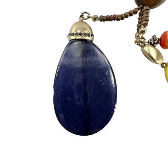 Chicos Long Beaded Pendant Necklace Seeds Crystal… - image 3