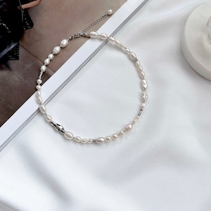 Real White Freshwater Pearl Necklace Choker For Women, Dainty Necklace, Wedding Jewelry, Necklaces For Brides, Pearl Jewelry, Gift For Mom