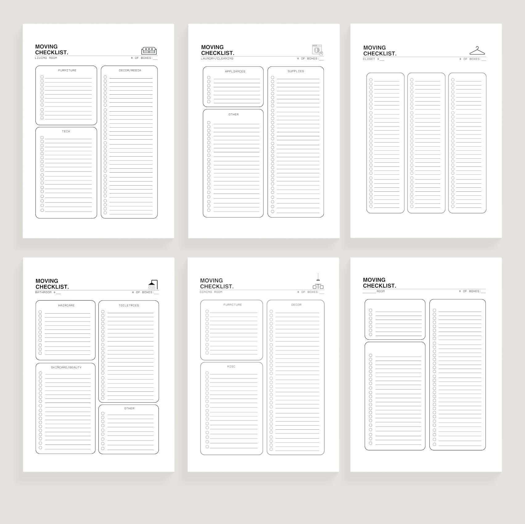 Minimalist Editable Moving Checklist - Relocation Planner, Digital ... - Zero-Waste Moving Checklist For Minimalists