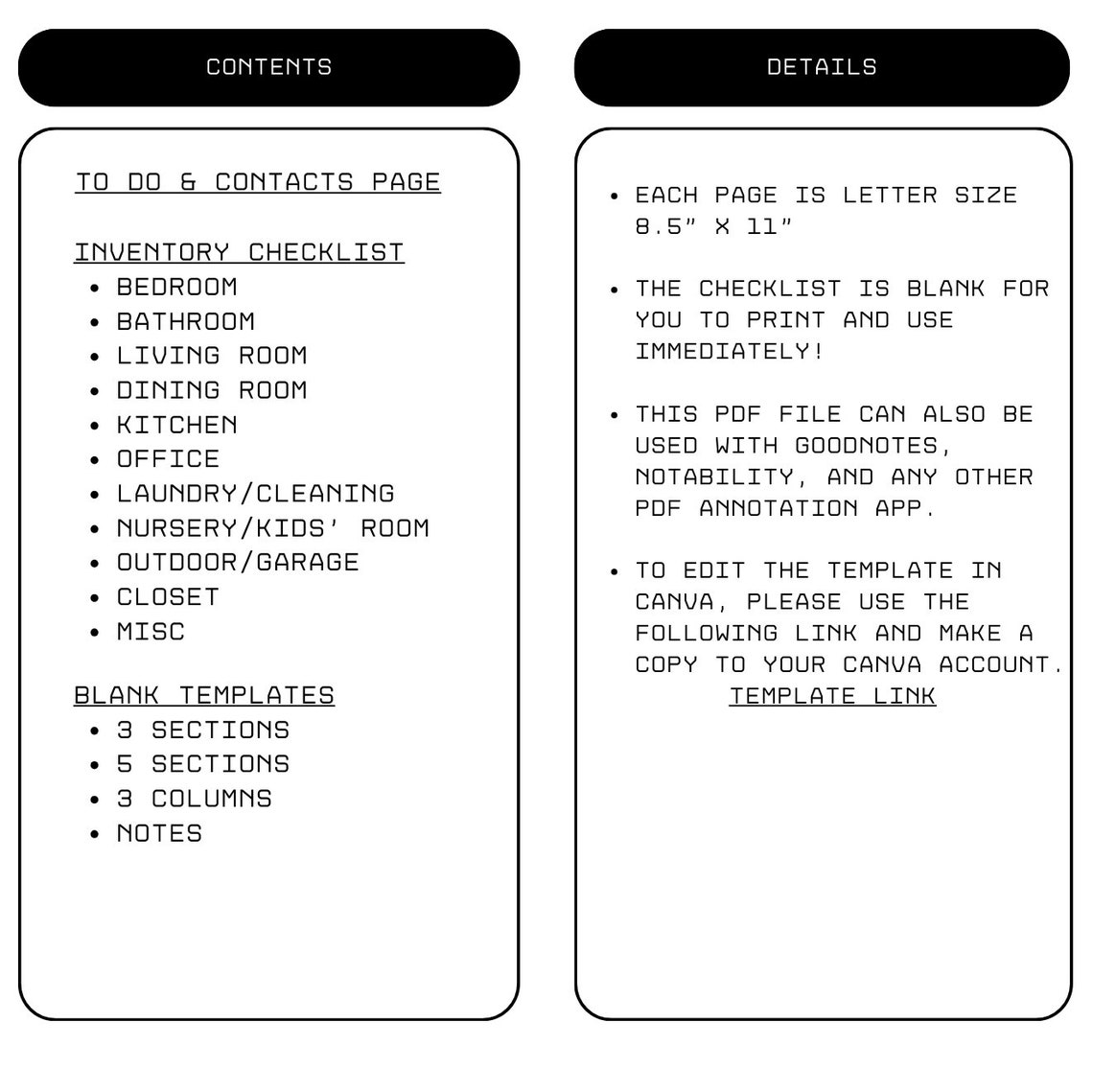 Picture of Minimalist Editable Moving Checklist - Relocation Planner, Digital ...