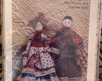 Little Old Lady Originals Mini Pierrot and Victorian Doll Elinor Peace Bailey Pattern, NIP/Not Used