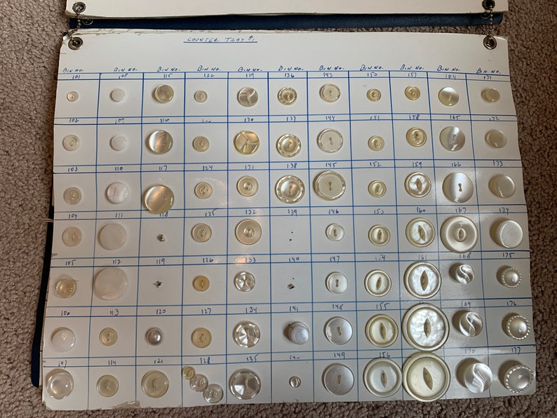 Button Sample Book Costumakers 1966 6 Pages in a Etsy