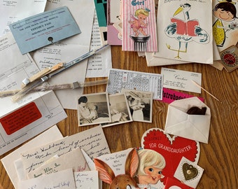 1964 Girl Baby Book, with 40+ Pieces Ephemera, Cards, Hospital Bill from Long Island, NY, Very Little Writing in Pencil, Free Shipping!