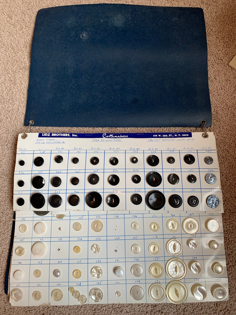 Button Sample Book Costumakers 1966 6 Pages in a Etsy