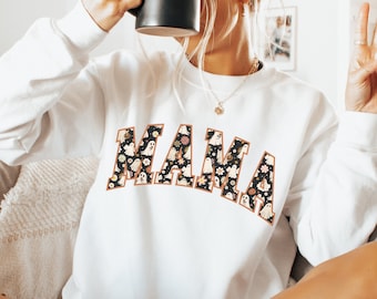 Halloween Mama Sweatshirt Halloween Gift Shirt Halloween Party Costume Fall Sweater Mom Sweatshirt Halloween Sweater Mom Gift, Spooky Season