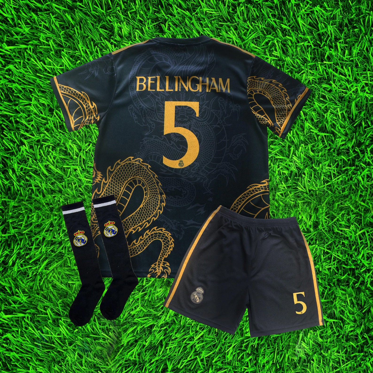 Maillot Mbappé Édition Limitée Dragon – Enfant – Kit Complet (Maillot, Short, Chaussettes) – Cadeau Football