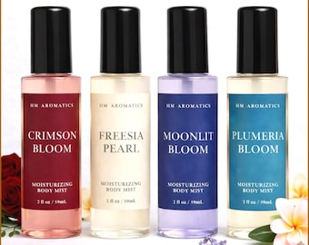Alcohol-Free Body Mist, Exotic Essential Oil Blends, Travel Size Spray (2oz)