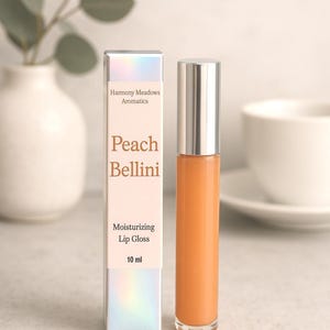 Peach Bellini Moisturizing Lip Gloss, Hydrating Lip Care Gift