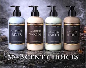 Hand & Body Lotion, Masculine-Leaning Unisex Scents, Earthy · Woodsy · Fresh · 30+ Scents