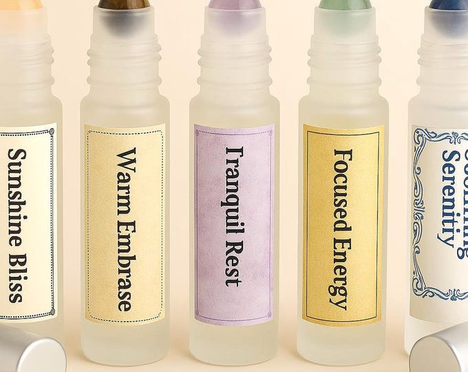 Gemstone Roll-On Essential Oils – Crystal-Infused Aromatherapy for Focus, Relaxation & Mood | Limited Edition Wellness Gift