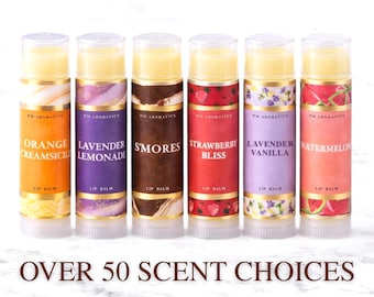 Hydrating Lip Balm, 50+ Scents, Organic Beeswax, Butters & Oils